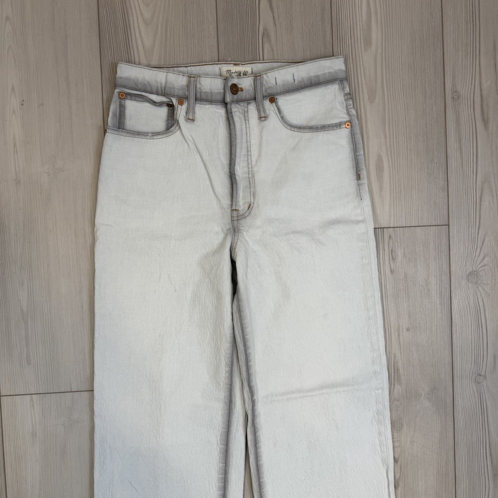 Madewell Womens Edmunds Wash Denim The Perfect Vintage Wide Leg Crop Jeans 28 - Picture 2 of 12
